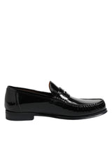 Dolce & Gabbana Black Leather Slip On Loafers Dress Shoes