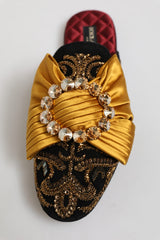 Dolce & Gabbana Multicolor Embellished Flat Sandals Shoes