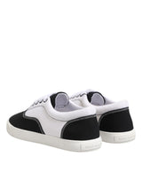 Dolce & Gabbana Black Cotton Canvas Lace Up Men Sneakers Shoes