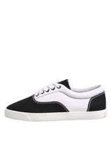 Dolce & Gabbana Black Cotton Canvas Lace Up Men Sneakers Shoes