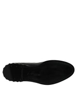 Dolce & Gabbana Black Leather Logo Ankle Boots Studded Shoes