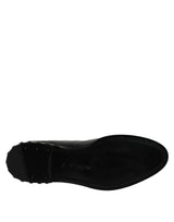 Dolce & Gabbana Black Leather Logo Ankle Boots Studded Shoes