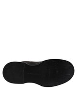 Dolce & Gabbana Black Leather Mid Calf Boots Flats Shoes