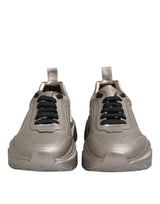 Dolce & Gabbana Silver DAYMASTER Leather Men Sneakers Shoes