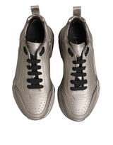 Dolce & Gabbana Silver DAYMASTER Leather Men Sneakers Shoes