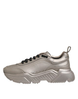 Dolce & Gabbana Silver DAYMASTER Leather Men Sneakers Shoes