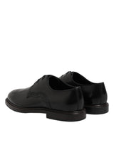 Dolce & Gabbana Black Leather Derby Wingtip Formal Shoes