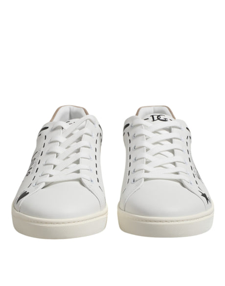 Dolce & Gabbana White Leather MILANO Low Top Sneakers Shoes