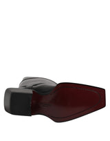 Dolce & Gabbana Black Leather High Boots Flats Shoes