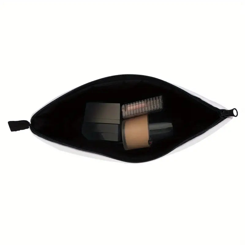 Eyelash Brush & Letter Print Makeup Bag Organizer