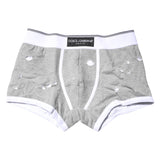 Dolce & Gabbana Gray Cotton Stretch Regular Boxer Underwear