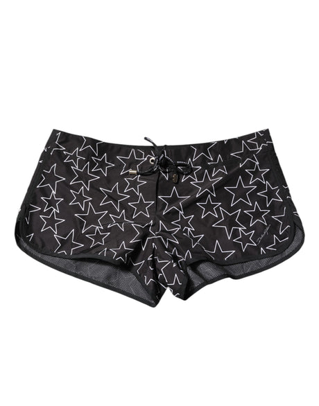Dolce & Gabbana Black Star Print Beachwear Shorts Swimwear