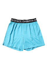 Dolce & Gabbana Blue Logo Waist Regular Boxer Shorts Underwear