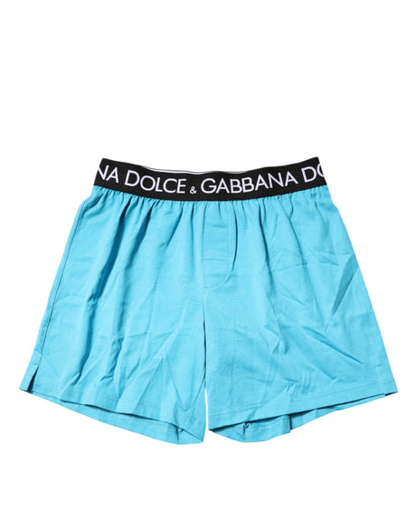 Dolce & Gabbana Blue Logo Waist Regular Boxer Shorts Underwear