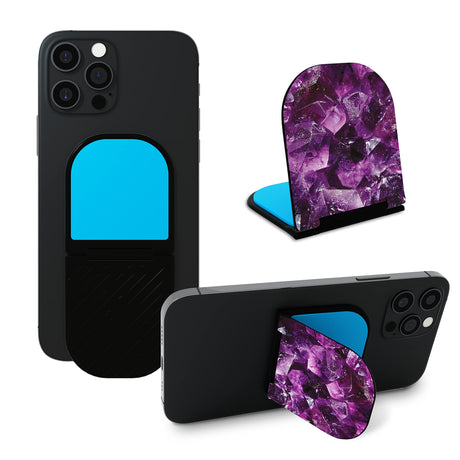 Flipstik 3.0 Foldable Adhesive Phone Mount – Sticks to Any Flat Surface – Hands Free Selfies Videos Car Mount Phone Stand Travel Accessory – Sticky Phone Mount (Amethyst)
