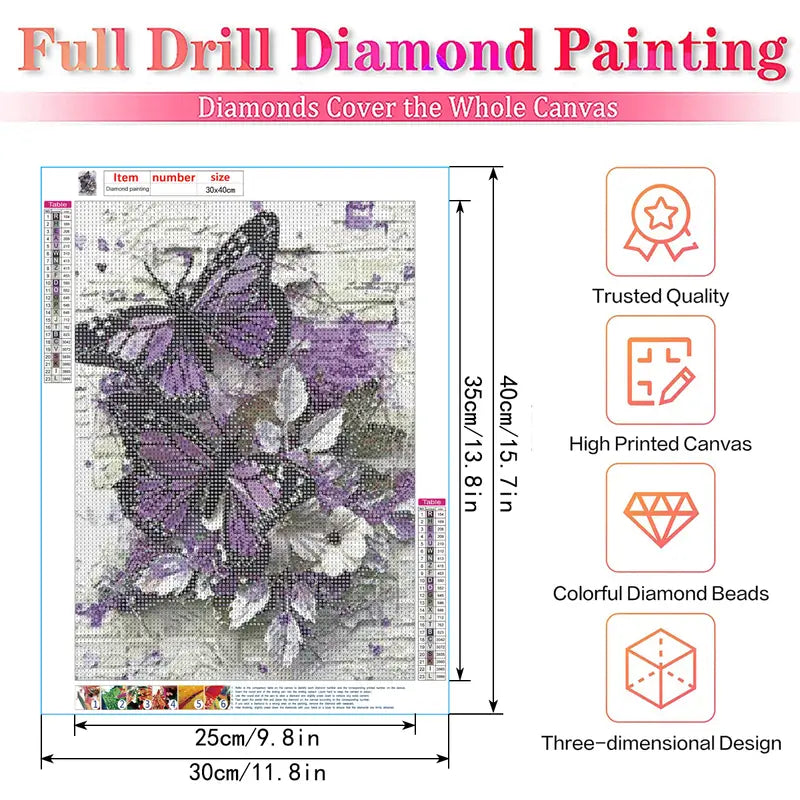 1pc Butterfly 5D Diamond Painting for Home Decoration