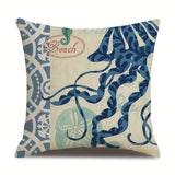 Ocean Theme Cotton Linen Cushion Cover for Home Decor