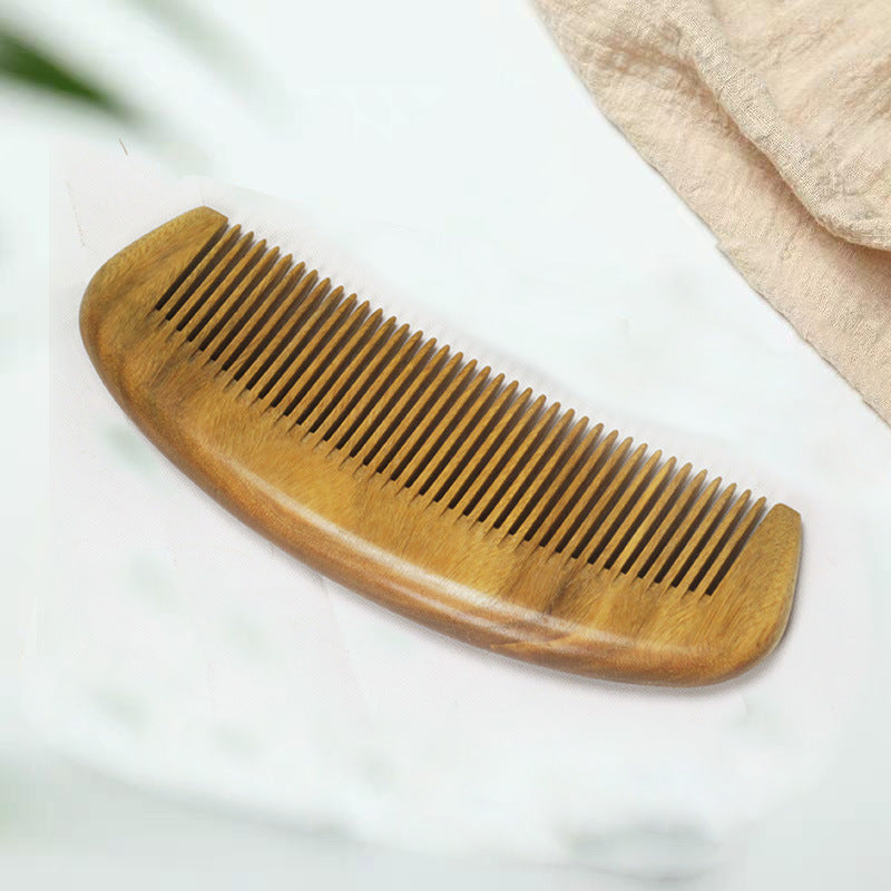 Sandalwood Hair Comb - Green Wooden Meridian Comb