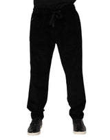 Dolce & Gabbana Black Cotton Men Jogger Sweatpants Pants