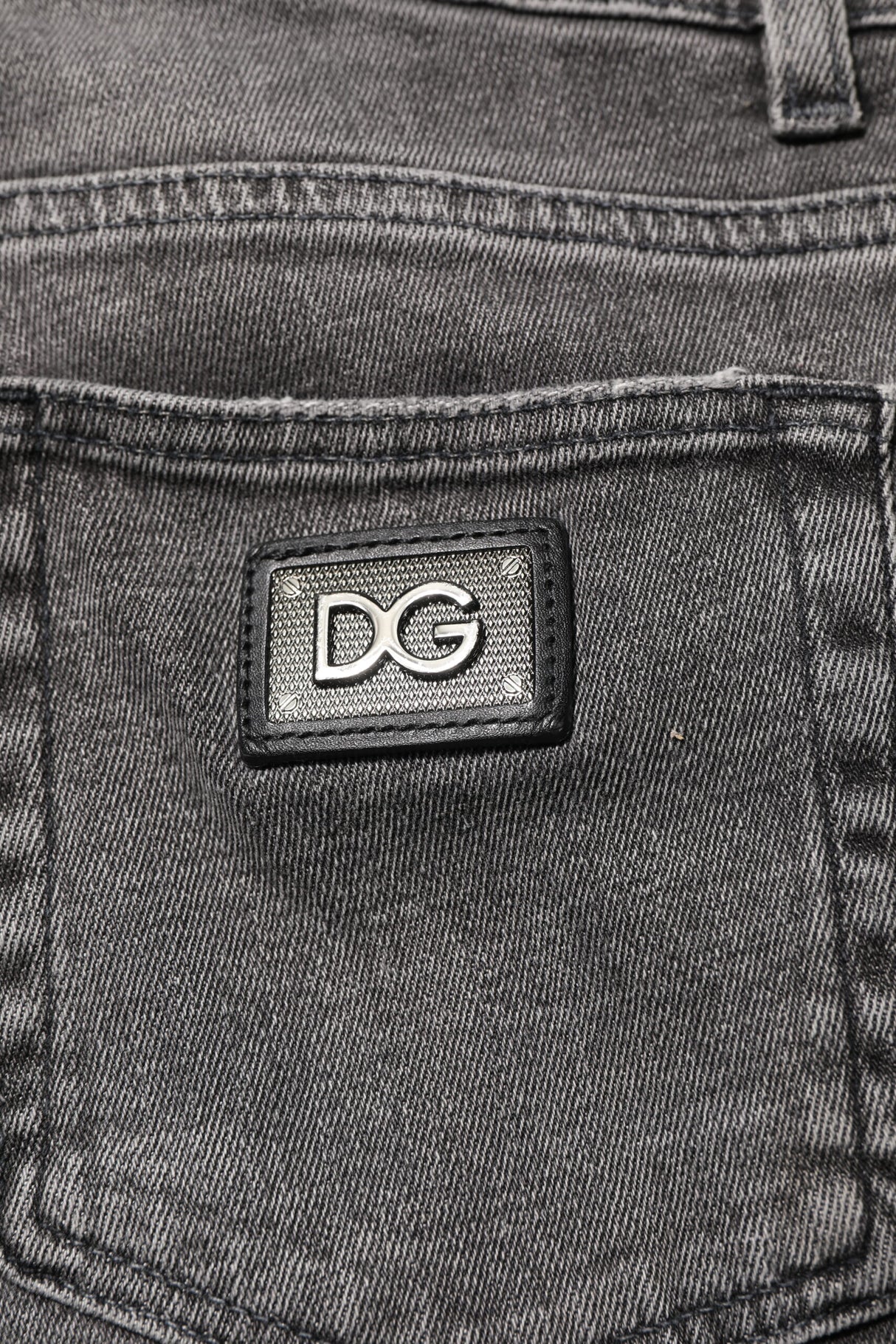 Dolce & Gabbana Gray Cotton Logo Plaque Men Denim Jeans