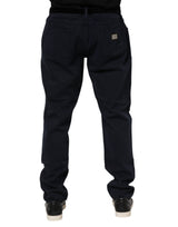 Dolce & Gabbana Black Cotton Tapered Denim Jeans