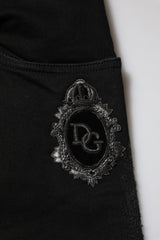 Dolce & Gabbana Black Cotton Skinny Men Denim Jeans