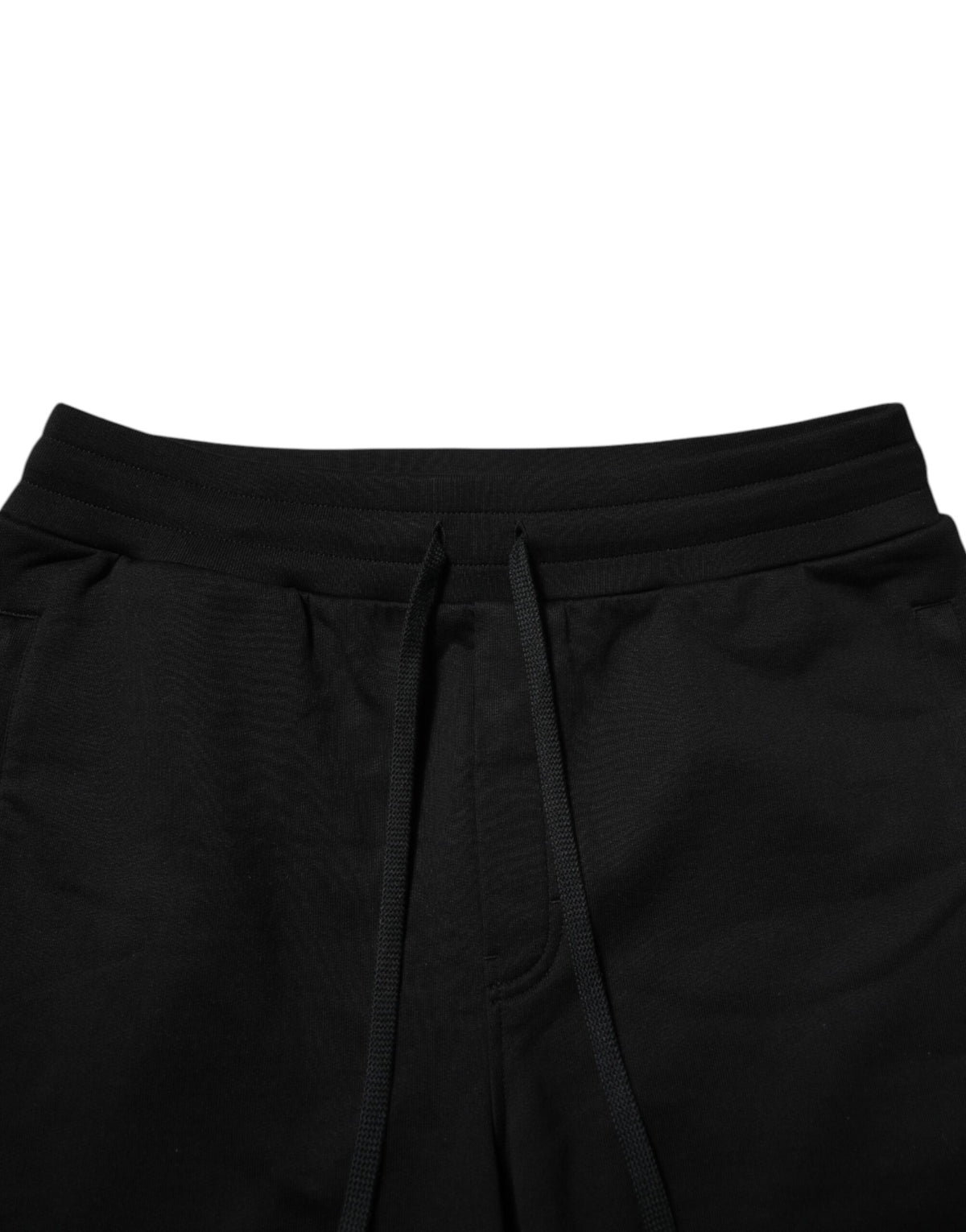 Dolce & Gabbana Black Cotton Logo Tape Men Jogger Pants