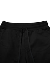 Dolce & Gabbana Black Cotton Logo Tape Men Jogger Pants