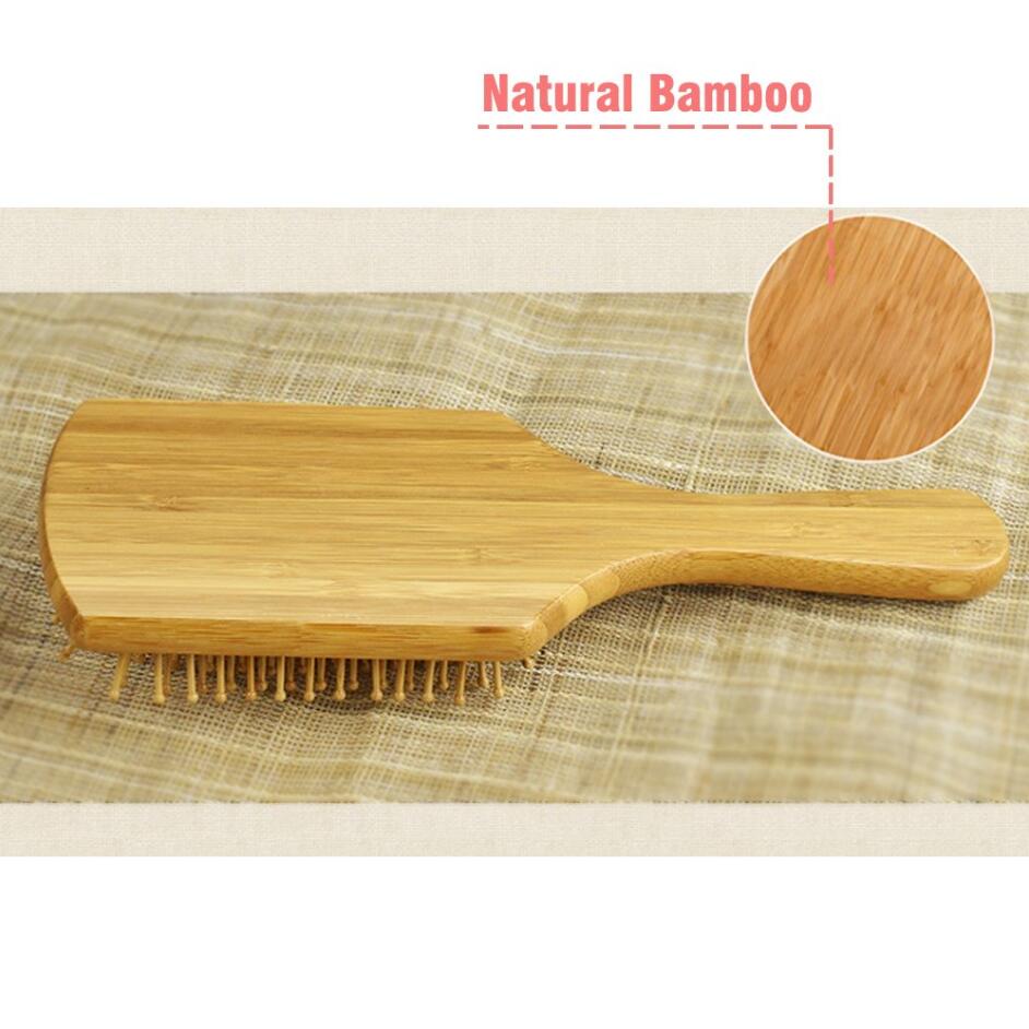 Wooden Comb and Cushion Brush Set