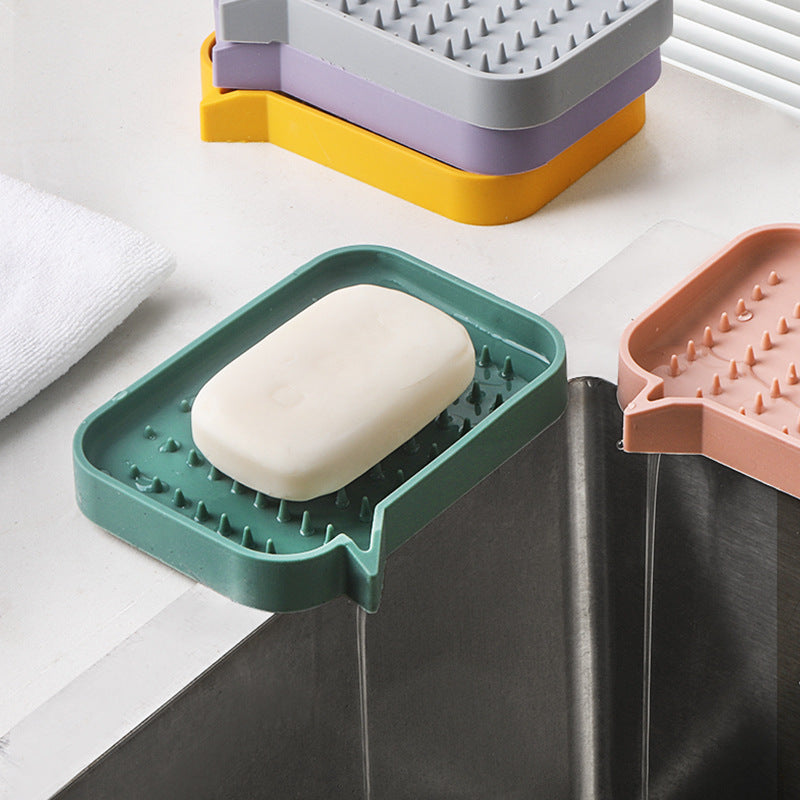 Silicone Soap Holder and Drain Storage Rack Organizer