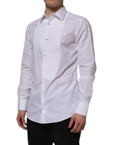 Dolce & Gabbana White Bib Cotton Poplin GOLD Formal Shirt