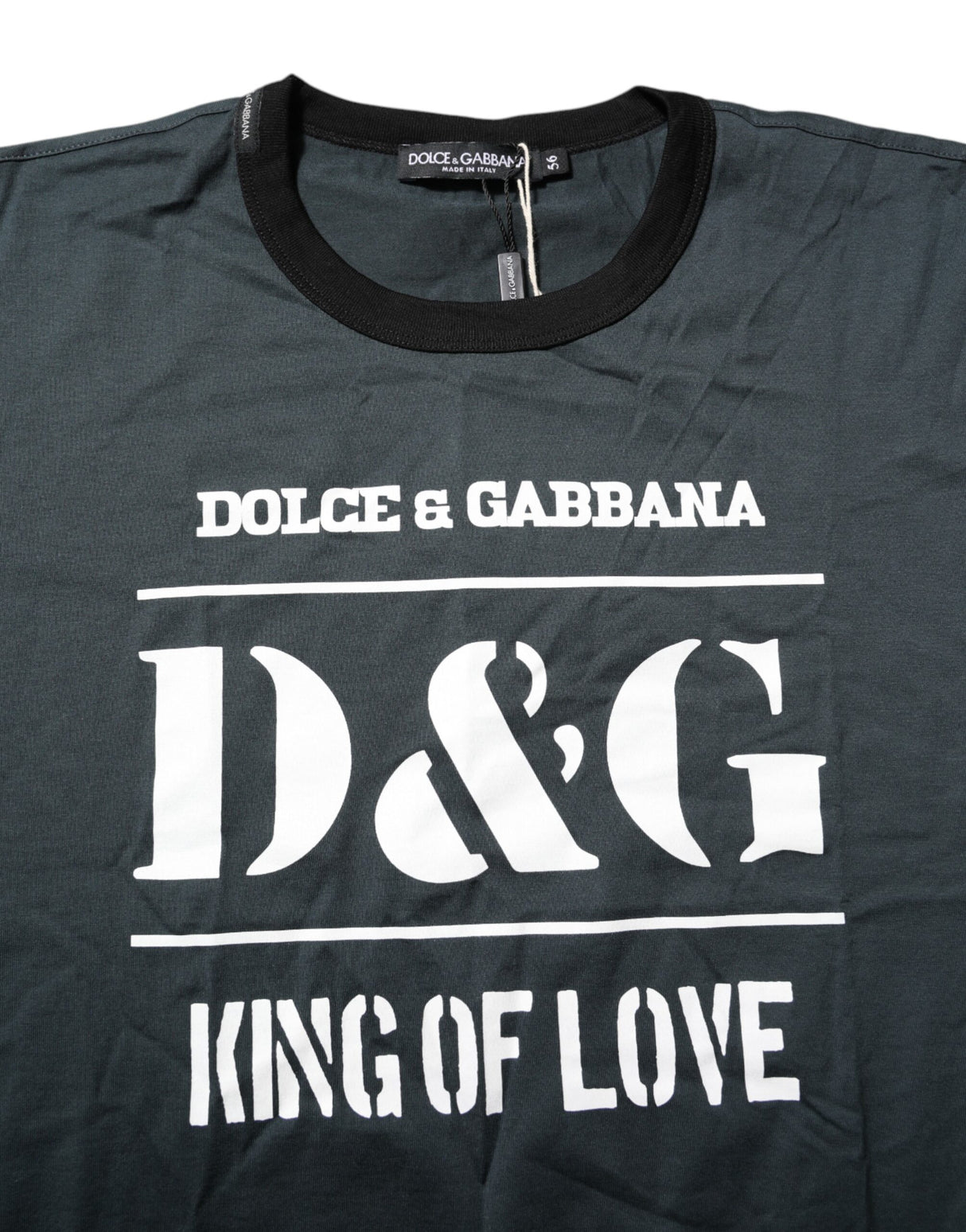 Dolce & Gabbana Black Cotton Printed Short Sleeves T-shirt