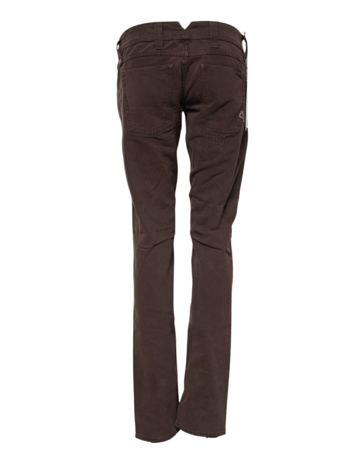 CYCLE Brown Cotton Low Waist Skinny Casual Jeans
