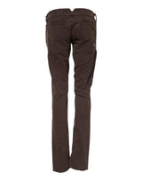 CYCLE Brown Cotton Low Waist Skinny Casual Jeans