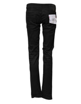 Acht Black Cotton Slim Fit Denim Low Waist Denim Jeans
