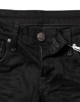 Acht Black Cotton Slim Fit Denim Low Waist Denim Jeans