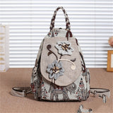 Vintage Style Double Layer Fabric Backpack for Travel
