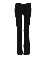 Ermanno Scervino Black Cotton Stretch Flared Bootcut Denim Jeans