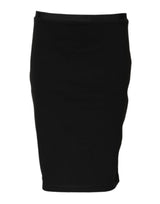 GF Ferre Black Polyester Pencil Cut Knee Length Skirt