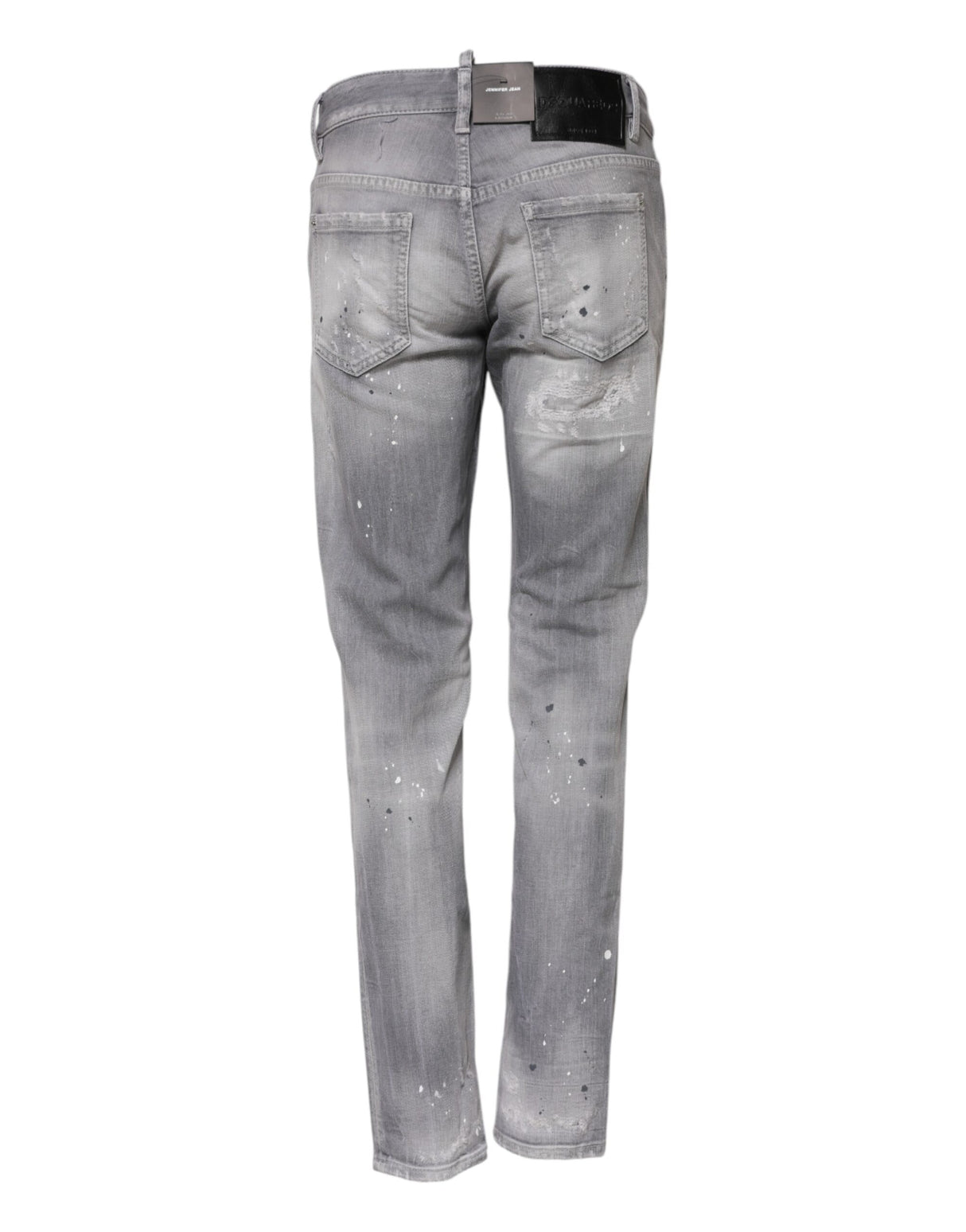 Dsquared² Gray Washed Mid Waist Tapered Denim Jeans