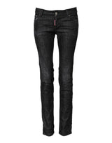 Dsquared² Black Cotton Low Waist Skinny Denim Jeans