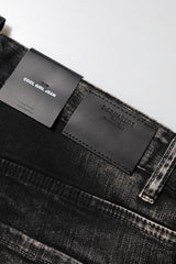 Dsquared² Black Washed Mid Waist Tapered Denim Jeans