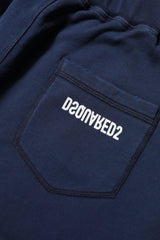 Dsquared² Blue Cotton Mid Waisted Jogger Pants