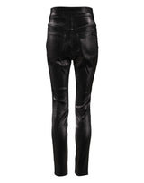 Dolce & Gabbana Black Cotton Stretch Silver Lurex Thread Pants