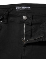 Dolce & Gabbana Black Cotton Skinny Mid Waist Denim Jeans