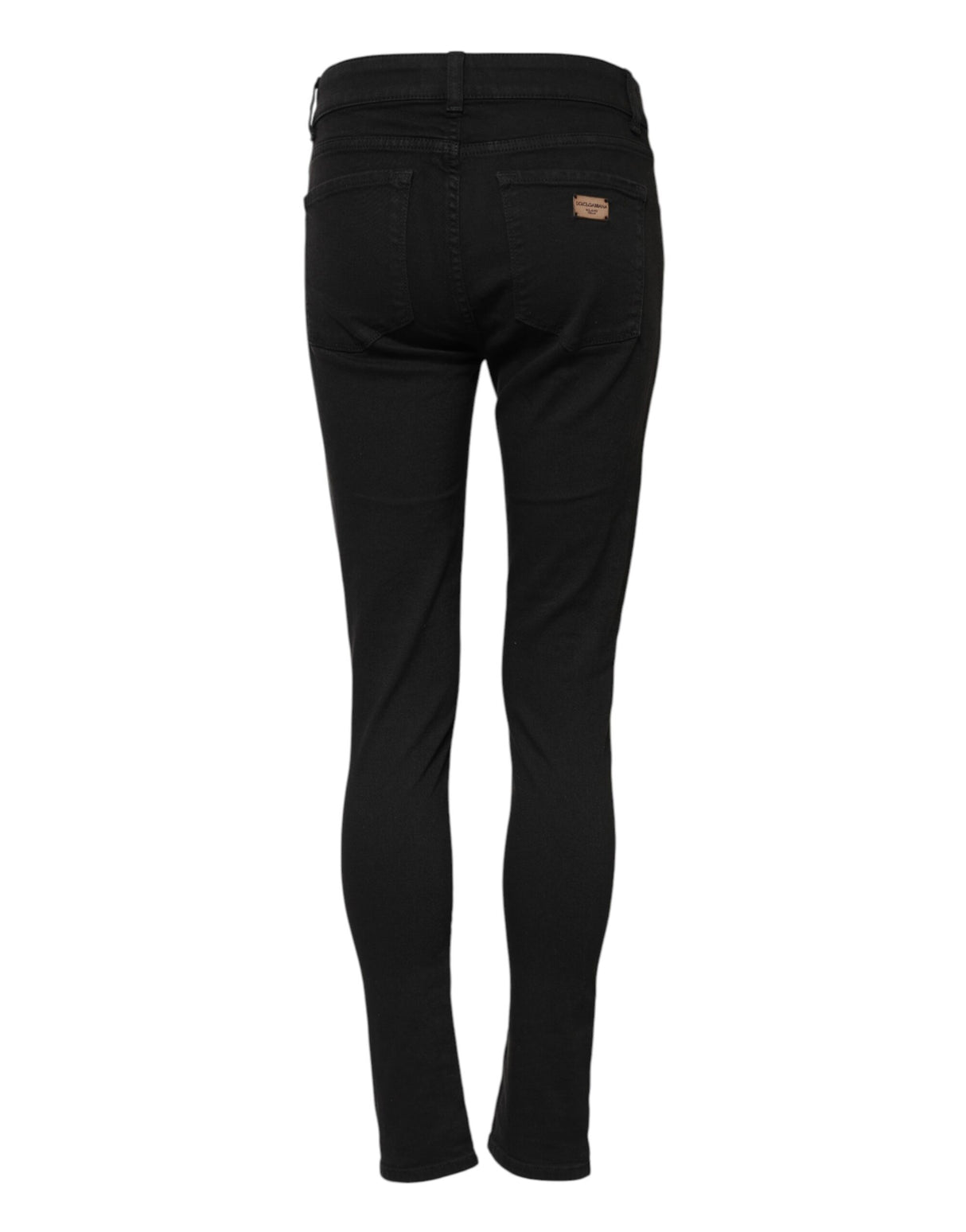 Dolce & Gabbana Black Cotton Skinny Mid Waist Denim Jeans