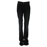 John Galliano Black Cotton Mid Waist Tapered Denim Jeans
