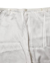 Dolce & Gabbana Ivory Silk Tapered High Waist Pants