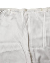 Dolce & Gabbana Ivory Silk Tapered High Waist Pants