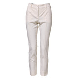 Dolce & Gabbana White Wool Tapered High Waist Pants